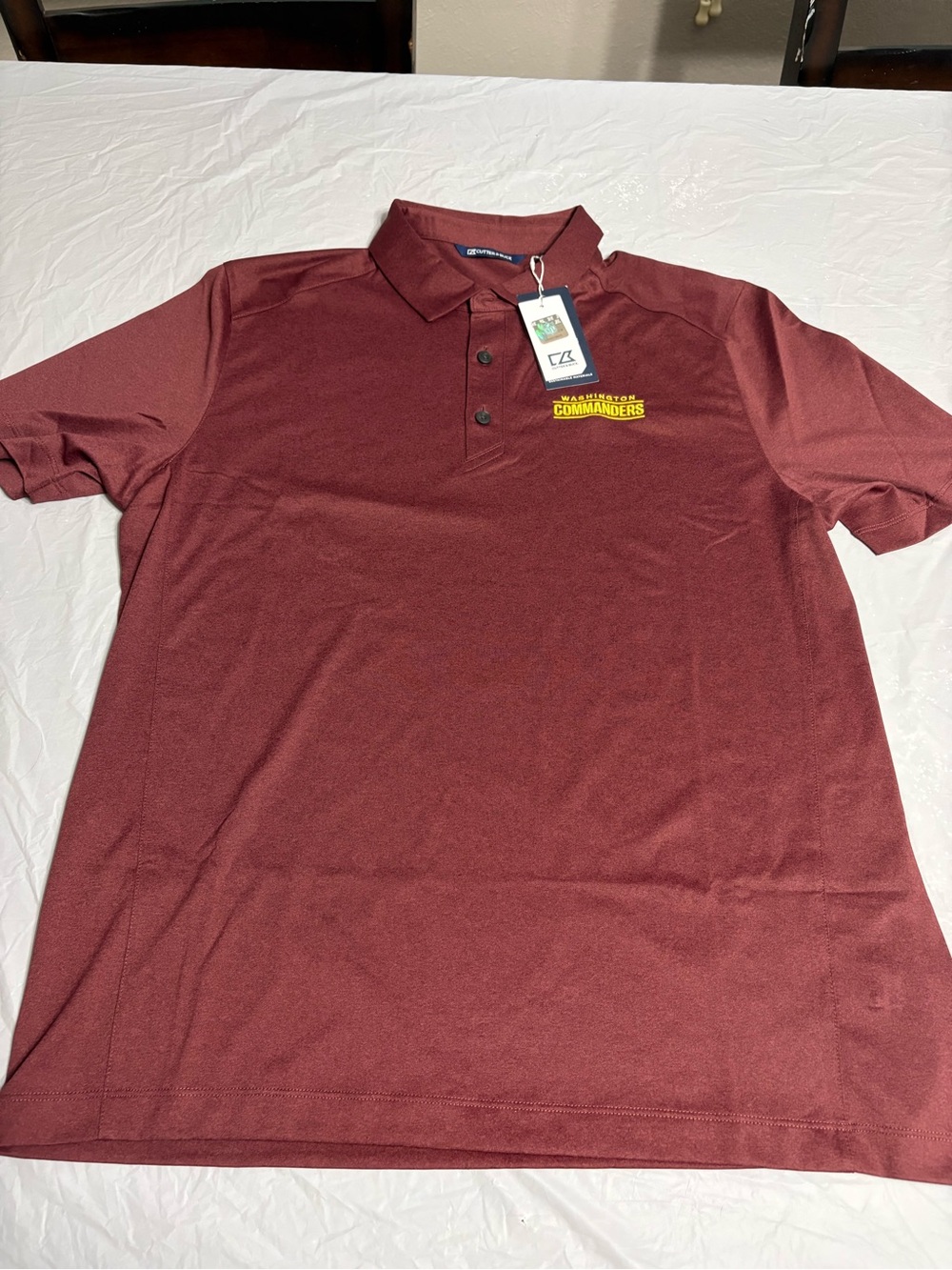 Cutter & Buck Men's Maroon Performance Polo with Team Patch